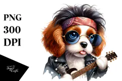 Watercolor Baby Cavalier King Charles Spaniel Big Eyes as a Product Image 1