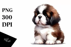 Watercolor Baby Saint Bernard PNG Product Image 3
