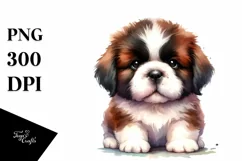 Watercolor Baby Saint Bernard PNG Product Image 1