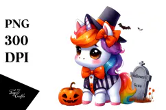 Vibrant Halloween Unicorn Costume | Sublimation | Clipart Product Image 1