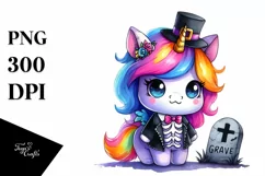 Vibrant Halloween Unicorn Costume | Sublimation | Clipart Product Image 3