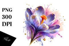 Abstract Glossy Golden Crocus | Clipart Product Image 1