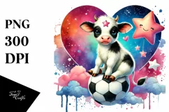 Baby Cow with Heart PNG Product Image 1