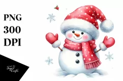 Snowman Gloves Santa Hat PNG Product Image 3