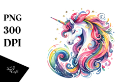 Vibrant Unicorn Fairy Tale PNG Product Image 1