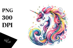 Vibrant Unicorn Fairy Tale PNG Product Image 1