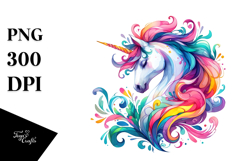 Cute Unicorn in the Style of PNG Product Image 1