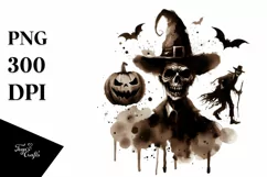 Washed Watercolor Vintage Zombie PNG Product Image 3