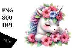 Cute Baby Unicorn Impatiens | Sublimation | Clipart Product Image 3