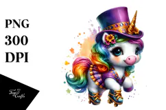 Colorful Baby Unicorn Tap Dancer PNG Product Image 1