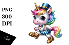 colorful Baby Unicorn in Tap Dancer Outfit Product Image 1