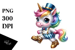 colorful Baby Unicorn in Tap Dancer Outfit Product Image 1