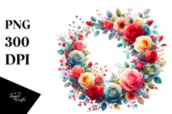 Abstract Colorful Wreath, Transparent PNG Product Image 1