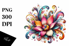 Colorful Whimsical Flower | Sublimation | Clipart Product Image 1