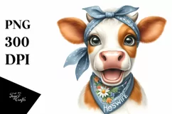Cow Enthusiastic Cow Portrait with Housewife Product Image 3