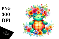 Vibrant Turtle Crown | Sublimation | Clipart Product Image 1
