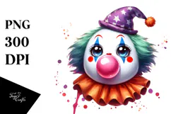 Funny Clown Ghost with Bubble Gum PNG Product Image 1