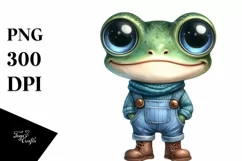 Funny Baby Frog Contempt | Watercolor Clipart Product Image 1