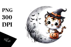 Cute Baby Tiger Halloween PNG Product Image 1