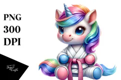 colorful Baby Unicorn with Karate Belt Product Image 1