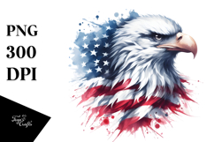 Washed Watercolor Bald Eagle, Transparent PNG Product Image 1