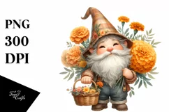 Detailed Watercolor Cute Gnome Clipart Product Image 3