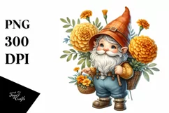 Detailed Watercolor Cute Gnome Clipart Product Image 3