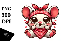 Playful Mouse with Goofy Bandana, PNG Product Image 1