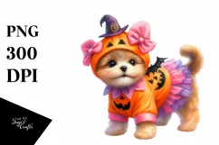 Cute Baby Dog Dressed Halloween | Sublimation | Clipart Product Image 1