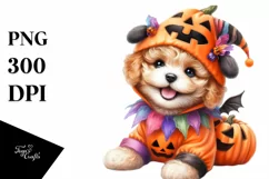 Cute Baby Dog Dressed Halloween | Sublimation | Clipart Product Image 1
