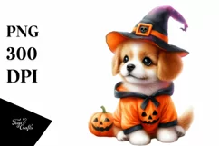 Cute Baby Dog Dressed Halloween | Sublimation | Clipart Product Image 3