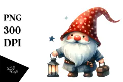Funny Retro Gnome Clipart PNG Product Image 1