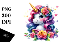 Vibrant Cute Unicorn Smiling PNG Product Image 1