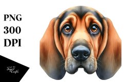 cute Bloodhound Illustration | Watercolor Clipart Product Image 1
