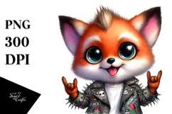 Energetic Baby Fox, PNG Product Image 1