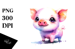 Funny Baby Pig Drawing, Transparent PNG Product Image 1