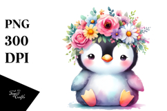 Pastel Penguin Crown | Sublimation | Clipart Product Image 1