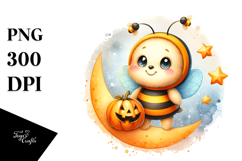 Retro Baby Bee Halloween PNG Product Image 1