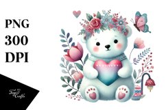 Pastel Boho Baby Polar Bear PNG Product Image 1