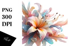 Abstract Pastel Lily PNG Product Image 3