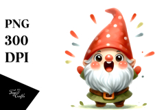 Excited Whimsical Gnome PNG Product Image 1