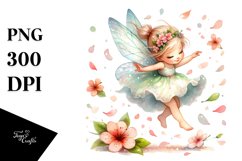 Small Cute Fairy Tumbling Spring Petals Whimsical Clipart Product Image 3