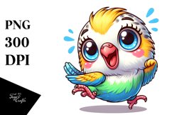 Colorful Crazy Baby Budgerigar Clipart Product Image 3