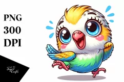 Colorful Crazy Baby Budgerigar Clipart Product Image 3
