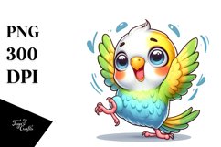Colorful Crazy Baby Budgerigar Clipart Product Image 3