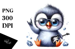 Cute Penguin with Rocker Look, High-Res PNG Product Image 1