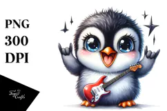 Cute Penguin with Rocker Look, High-Res PNG Product Image 1