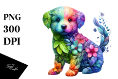 Vibrant Monkey made of Flowers PNG Product Image 1