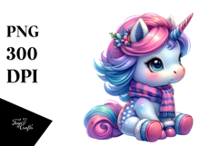 Vibrant Drawing Baby Unicorn PNG Product Image 1
