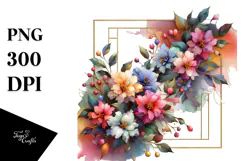 Colorful Jasmine, White Background, Transparent PNG Product Image 1